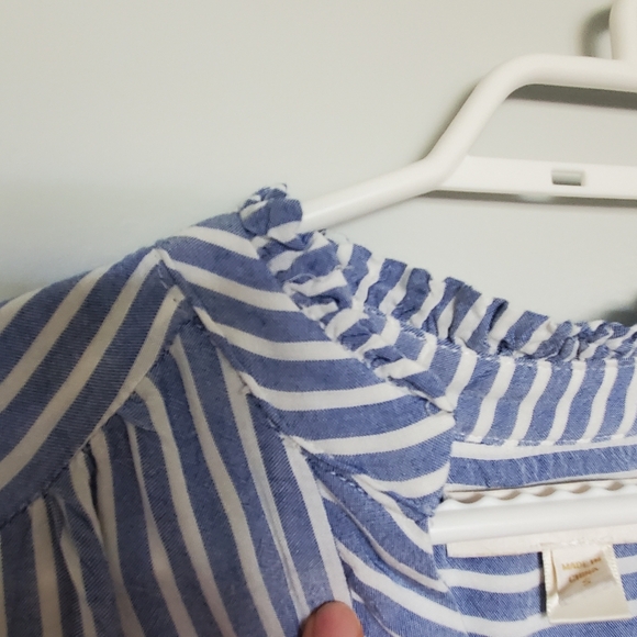 NWOT Monteau Tie-waist Midi Dress Vintage Striped Blue & White - Size Sm… - Picture 5 of 11